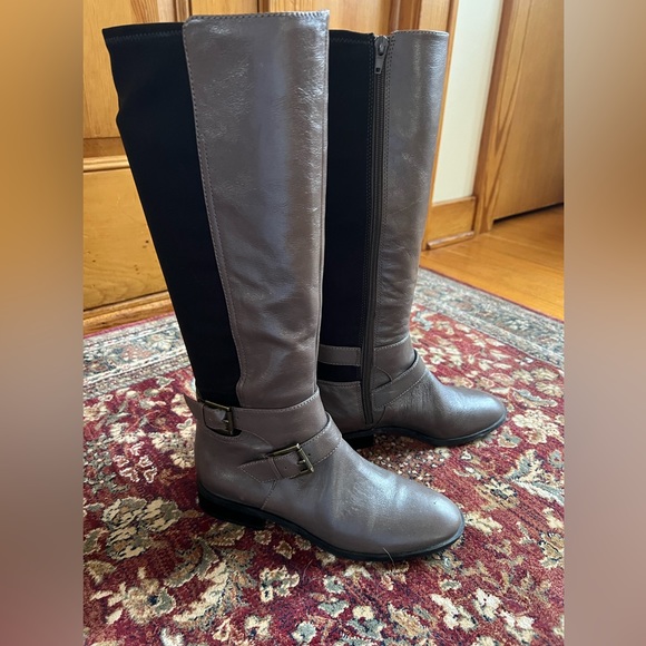 Nine West Shoes Nine West Size 75 Taupe Grey Leather And Textile